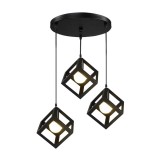 Cumpara ieftin Plafoniera cu trei lumini Kibe I metal negru 48x28cm