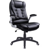 Scaun de birou ergonomic SONGMICS cu tetiera si brate rabatabile, negru