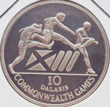 49 Gambia 10 Dalasis 1986 XIII Commonwealth Games km 23 proof argint, Africa
