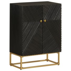 vidaXL Dulap, negru, 55x30x76 cm, lemn masiv de mango și fier 372026