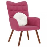 Scaun relaxare Gossi, catifea rosu vin, cadru metalic &amp; lemn, 61.5x69x95.5 cm, living/birou