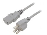 Cablu de Alimentare 3x18AWG IEC C13 la NEMA 1.8m Gri