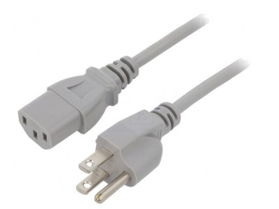 Cablu de Alimentare 3x18AWG IEC C13 la NEMA 1.8m Gri foto