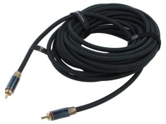 Cablu RCA mufă 8m Placare aurit negru: Cablu audio RCA 8 metri, negru