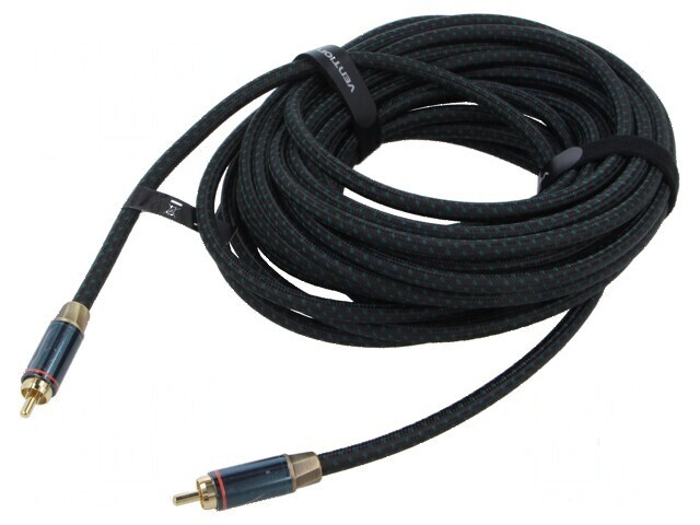 Cablu RCA mufă 8m Placare aurit negru: Cablu audio RCA 8 metri, negru