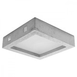 Lustră De Tavan Riza Gri Beton/Sticlă 1 Bec Pătrat Industrial De Interior