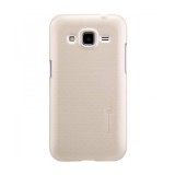 Husa Samsung Galaxy Core Prime Nillkin Frosted Shield Auriu + Folie de protectie, Flippy