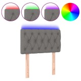 Cumpara ieftin Tablie de pat cu LED, gri inchis, 80x7x78/88 cm, textil