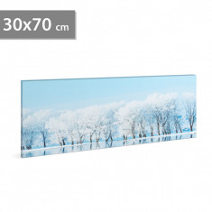 Tablou decorativ cu LED - 70 x 30 cm - peisaj de iarnă