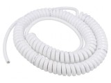 Cablu spiralat neecranat alb 3G1mm2 0,8m 2,8m 300V 500V