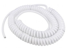 Cablu spiralat neecranat alb 3G1mm2 0,8m 2,8m 300V 500V