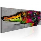 Cumpara ieftin Tablou - Colourful Alligator 135x45 cm