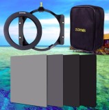 Set filtre Zomei 110x150mm ND2 ND4 ND8 ND16 + geanta + adaptor 82mm, 80-90 mm, Neutru