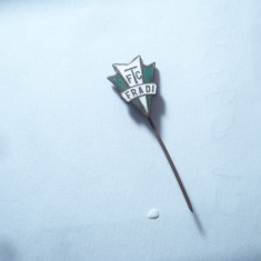 Insigna veche Fotbal - Ungaria - FTC Fradi , Ferencvarosi Fradi h=1cm , metal