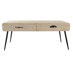 Masa de Cafea DKD Home Decor Negru Multicolor Cupru Natural Metal Lemn de paulownia Lemn MDF 100 x 52 x 42,5 cm 100 x 52 x 72 cm