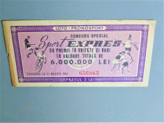 BILET LOTO-PRONOSPORT ANUL 1963 foto