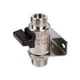 Wall Mount Beer Tap Holder with Shut-Off Valve 5/8" 7mm ID Chrome Nickel Steel