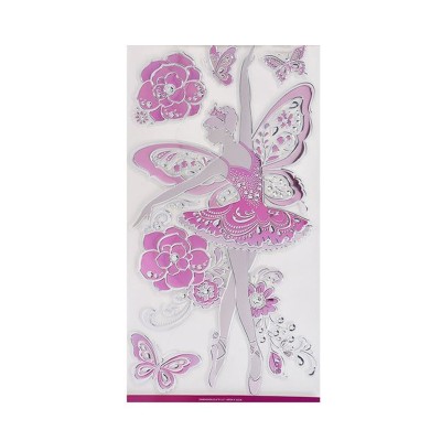 Autocolant de perete, Balerina si fluturi, 60x32 cm, ATU-081179 foto