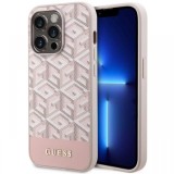 Guess Husa GCube Stripes MagSafe iPhone 14 Pro Roz