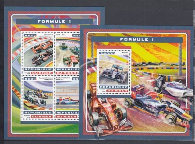 Niger 2016- MASINI RALIURI - F1- FERRARI,HONDA,MERCEDES - BL+ KB - MNH foto