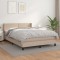 vidaXL Pat box spring cu saltea, cappuccino, 140x190cm piele ecologică 3130720