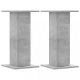 Cumpara ieftin Suport de plante, 2 buc., gri beton, 30x30x60 cm lemn prelucrat