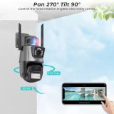 Camera de Supraveghere WIFi, TSS-P11-30 ,Full HD, cu 2 lentile 4MP/4MP, Zoom 8X