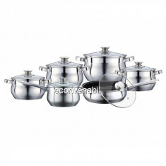 Set oale din inox cu capac 12 piese Peterhof PH15774 foto