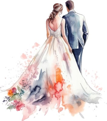 Sticker decorativ, Tineri Casatoriti, Alb, 67 cm, 1284STK-3 foto