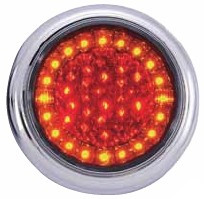 Lampa stop auto rotunda LED cu functii de Pozitie-Frana-Semn foto