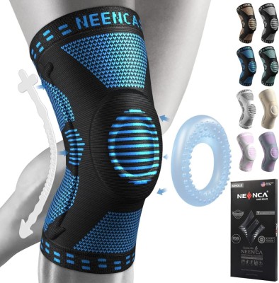 Genunchiera Elastica Cu Stabilizare, Suport Pentru Menisc, Ideala Pentru Recuperare, Pentru Toate Tipurile De Sporturi Dinamice, Marime L, Negru/Albas foto