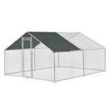 Cotet de exterior Bird 3 x 4 x 2 m otel/polietilena argintiu/verde inchis [pro.tec] HausGarden Leisure