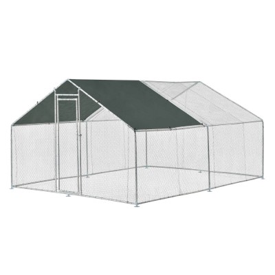 Cotet de exterior Bird 3 x 4 x 2 m otel/polietilena argintiu/verde inchis [pro.tec] HausGarden Leisure foto