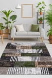 Cumpara ieftin Covor Modern, Kolibri 11583-BG92, Marime 50 x 80 cm , Gri, Maro, Verde, Inaltime Fir 9 mm, Antialergic, Polipropilena, Living, Dormitor, Hol
