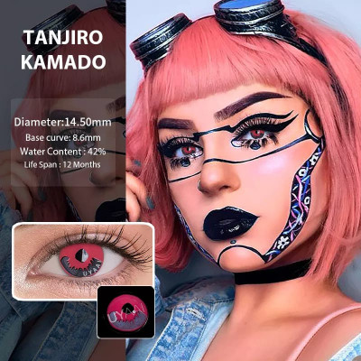 Lentile de contact colorate diverse modele cosplay - TANJIRO KAMADO demon slayer foto
