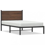 Cumpara ieftin Cadru pat metalic fara saltea, stejar maro, 100x200 cm