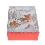 Cutie cadou cu Mos Craciun si sanie