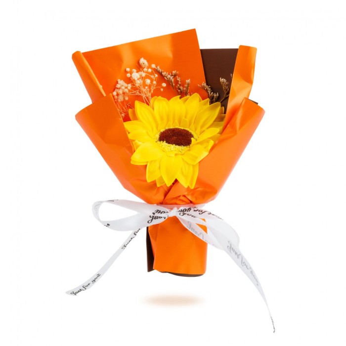 Decor cu floare artificiala - floarea-soarelui - 17 x 11 x 3 cm Best CarHome