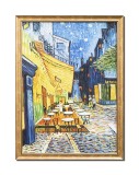 Cumpara ieftin Tablou celebru inramat pictat manual, The Cafe Terrace, 75x55cm ulei pe panza reproducere Vincent van Gogh