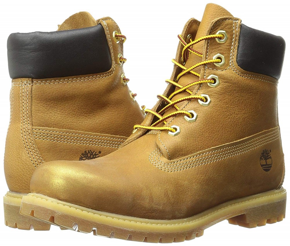 Bocanci TIMBERLAND 6 inch mettalic finish originali noi waterproof 41,5,  41.5, Camel, Piele naturala | Okazii.ro