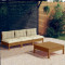 vidaXL Set mobilier grădină cu perne crem, 4 piese, lemn de pin