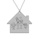 Home - Colier personalizat din argint 925 Family is home