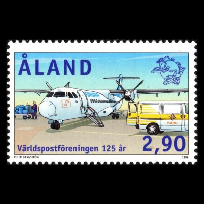 Aland (Finlanda) 1999 - UPU, avion, neuzat foto