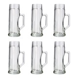 Bierglas, Bierkrug, Ma&szlig;krug, Bierseidel 6er Set Biergl&auml;ser, Premium, Gerippt - 0,5 Liter