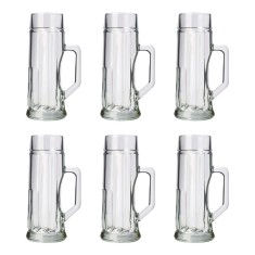Bierglas, Bierkrug, Ma&szlig;krug, Bierseidel 6er Set Biergl&auml;ser, Premium, Gerippt - 0,5 Liter