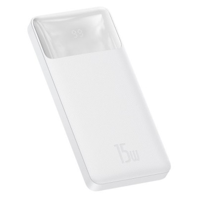 Baterie externa 10000mAh, 15W - Baseus Bipow Digital Display (PPBD050002) - White foto