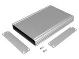 Carcasă Aluminiu Gri cu Panou AKG 105mm x 160mm x 22mm