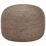 Cumpara ieftin Taburet lucrat manual, gri deschis, 45 x 30 cm, iuta
