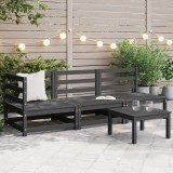 VidaXL Set mobilier de grădină, 3 piese, gri, lemn masiv de pin 805707