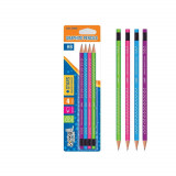 Creion grafit HB, Shining Star, forma triunghiulara, set 4 culori, S-Cool